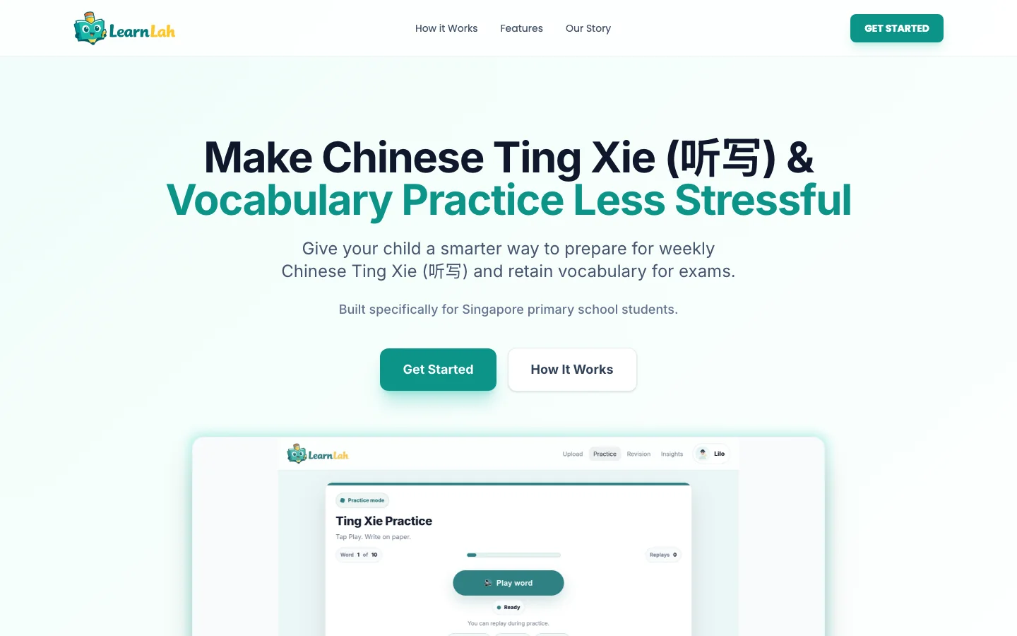 Nimantha is marketing his Mandarin learning app via website built with Hostbento